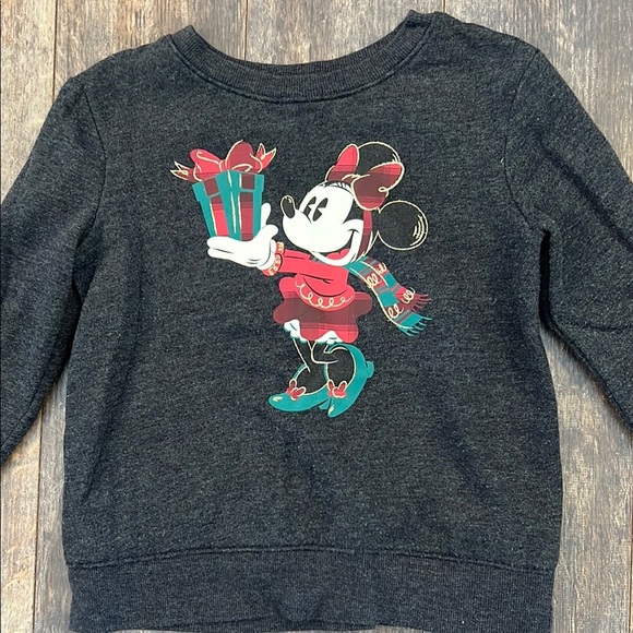 Jumping Beans Charcoal Christmas Minnie Mouse Sweatshirt - Picture 2 of 9